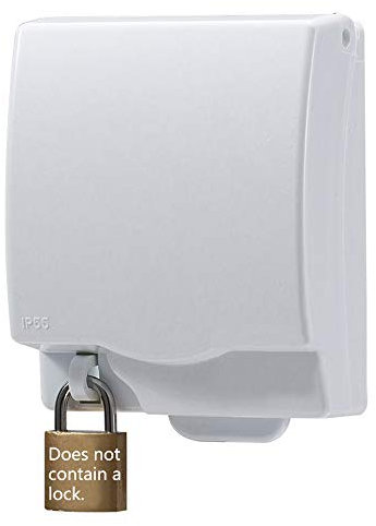 Baby Safety Electric Plug Socket Cover Weatherproof Single Switched Socket Protector Safety Outlet Cover Box for Home and School (White)