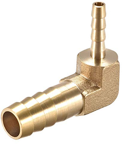 sourcing map 10mm à 4mm Raccord Cannelé Tuyau Laiton Barbelé 90 Degré Coude | Tuyau Connecteur Coupleur Adaptateur Tube