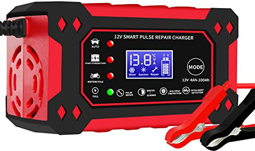Car Battery Charger 12V 6-Amp Fully Automatic Smart Charger and Maintainer, Car Battery Repair and Desulfator for Cars Boat Motorcycle Lawn Mower RV ATV SUV Snowmobile