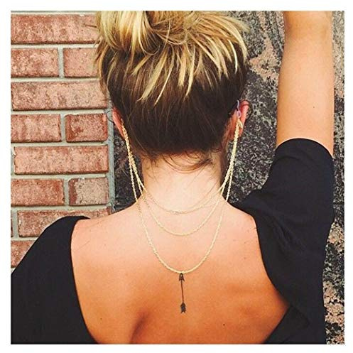 Yienate Bohemia mehrschichtige Damen-Brillenkette, Anti-Rutsch-Brillen-Kette, Brillen-Zubehör, Brillenhalter, Brillenband-Halter - Sonnenbrillenband (silber)