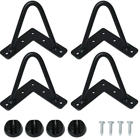 True Face Hairpin Legs Set 4 Furniture Bench Desk Chair Table Feet with Free Screw Metal Black - 2 Prong 24/60cm