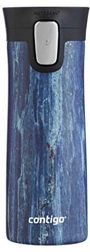 Contigo Pinnacle Autoseal Mug Isotherme, Thermos Café Isotherme, Mug en Acier Inoxydable, Bouteille Isotherme, Tasse à Café avec Couvercle sans BPA Facile à Nettoyer; Blueslate, 420 ml