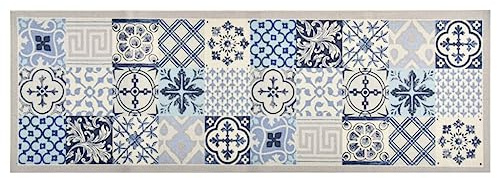 vidaXL Küchenteppich Waschbar rutschfest Küchenläufer Teppichläufer Läufer Teppich Flurteppich Küche Bodenmatte Fußmatte Mosaik 60x300cm