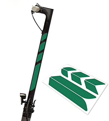 Lenkstange Aufkleber Bogen Universal für E-Scooter ca. 34-44cm Lang und 3cm Breit (Grün Reflektierend)