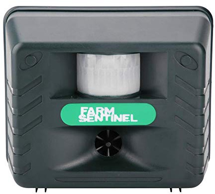 Contrôle des animaux ultrasonique extérieur EVTSCAN, 4 sons d'alarme répulsif électronique antiparasitaire avec capteur infrarouge pour les animaux sauvages d'oiseaux(Prise UE 220V)