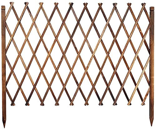 Garden Border Edging Garden Edging Border High Temperature Carbonization Partition Decoration Picket Fence Fir Retractable Pull Net for Courtyard Garden Balcony Outdoor EIIDJFF 528(Color:Brown;Size:75