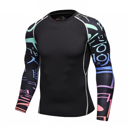 Agoky Rash Vest Rashguard långärmad tröja snorkling simning surftoppar dykning kostym UV-skydd strand t-shirt, Typ C, XXL