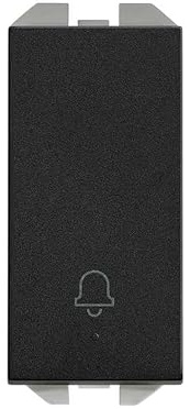 Pulsador estrecho con grabado campanaSimon 20001152-098 Simon 270Negro