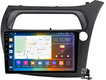 YLOXFW Android 12.0 Radio 2 Din Car Stereo for H-onda Civic 2006-2011 GPS Sat Navigation 9'' Touchscreen Headunit Multimedia Video Player FM BT Receiver with 4G 5G WiFi SWC DSP Carplay,B,M100S