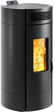 Poêle à granulés de bois Noir LODI 8 étanche WiFi - 8 kW - Trémie 16,5 kg