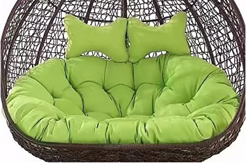 ZTGL Hängesessel Kissen für 2 Personen, Polster, Auflage für Polyrattan/Rattan Hängeschaukel, Hängekorb, Schaukel Korb, Rückenkissen Ersatzkissen Wasserdicht Outdoor,Grün