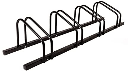 KARAT râteliers à vélo en Acier Inoxydable Linus pour jusqu'à 6 vélos avec des pneus jusqu'à 55 mm de Largeur, Montage au Sol ou au Mur, Stationnement de vélo pour l'extérieur (Noir, 4 vélos)