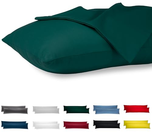Seitenschläferkissen Bezug 40 x 145 Baumwolle Premium Jersey 2er Set Kissenbezug Deko für Kissen Bett/Sofa Stoff Weicher Resistent Hypoallergen Anti-Milben Kopfkissenbezug Verdecktem Zip Voll Waschbar