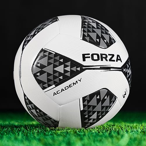 FORZA Palloni Da Calcio Academy - Conforme Agli Standard Ufficiali FIFA (Taglia 5 (Adulti) - Pacco Da 1, Nero)