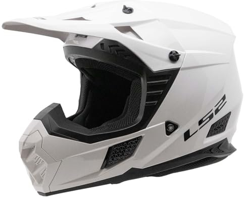 LS2 Helmets Coz Full Face MX Motorcycle Helmet (Gloss White - Large)