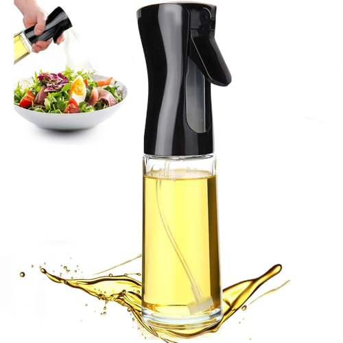Öl Sprüher Glas Sprühflasche. 220ml sprühflasche Olivenöl Spray Salat ilspender für Speiseöl und Essigsprüher. Für Speiseöl Für Heißluftfritteuse, Bbq, Salat, Backen, Grillen Küchenwerkzeuge
