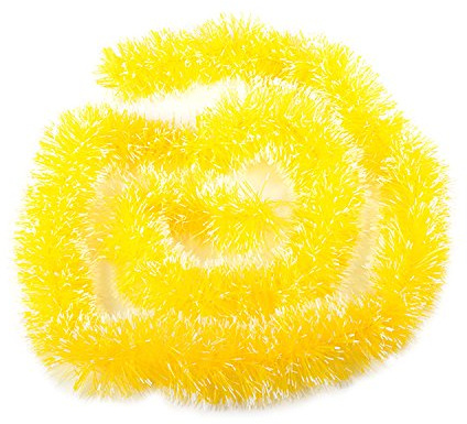 PTNKUIIY 6 Stück 2M Weihnachten Lametta Girlande,Weihnachtsbaum Hängende Dekorationen Weihnachtsbaumschmuck Girlande Lamettergirlande Weihnachtsdeko für Kranz Hochzeit Geburtstag Party Festival -Gelb