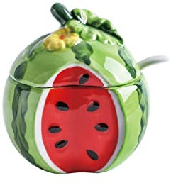 UNbit Tarro Creativo de cerámica for condimentos de Frutas for el hogar, Caja de condimentos en Forma de sandía, Bonita Personalidad con Tapa, salero Tarros (Color : E)