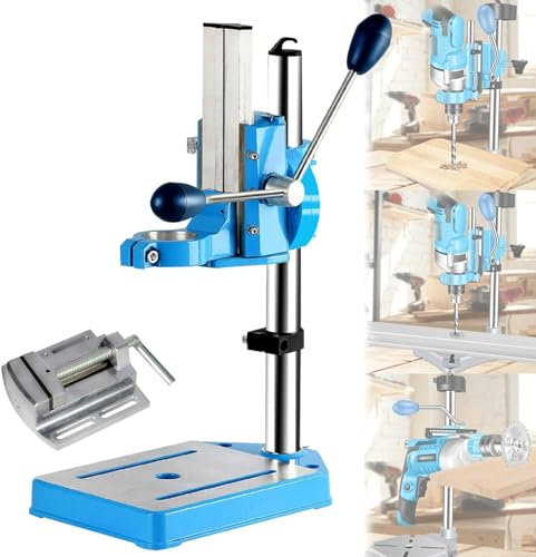Drill Press Stand with Vise, Drill Press Stand for Hand Drill, Benchtop Bench Drill Presses for Hobbies, Adjustable Drill Press Work Station for DIY and Professional Repairs