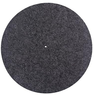 Antistatische Plattenspielermatte aus Wolle, 1l104 für Wiedergabe | Antivibrations Wollmatte mit Rillen, Plattentellermatte als Unterlage für Schallplatte