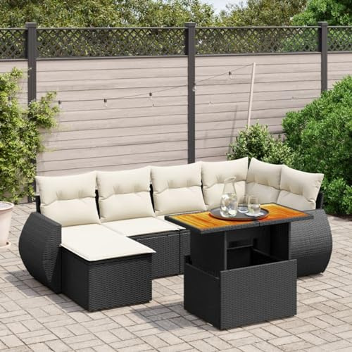Amorsee Balkon Lounge Verstellbare Tischplatte Gartensofa Loungemöbel Balkon Sofa Rattan Gartenlounge Klein Ecklounge Lounge Möbel Outdoor Gartenmöbel Ecksofa Balkonmöbel Balkonsofa