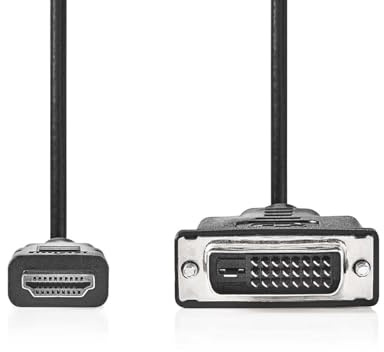 NEDIS Câble HDMI - Fiche HDMI - DVI-D 24+1 broches - 1080p - Nickelé - 3 m - Droit - PVC - Noir - Étiquette