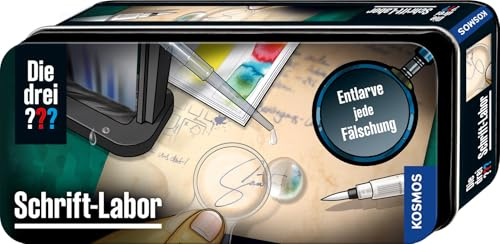 Kosmos Die DREI ??? Schrift-Labor 632588, Detektiv Gadget, spannendes Detektiv-Spielzeug Set für Kinder ab 8 Jahre, Geschenk für Geburtstag, Mitbringsel, White | Spannendes Detektiv-Spielzeug Set für Kinder ab 8 Jahre, Geschenk für Geburtstag, Mitbringsel