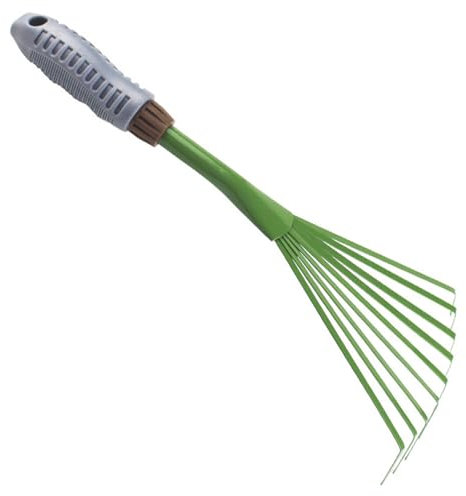 Râteau de jardin robuste, petit râteau à main avec poignée ergonomique, outils de jardinage compacts et portables pour le jardinage, la culture, le balayage des parterres de fleurs, le grattoir à feui