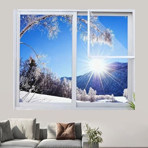 Kälteschutz-Fenster-Isolierfolien-Set, transparente Thermoversiegelung für Innenfenster, Selbstklebende, Winddichte Schrumpffolie, anpassbare Größe (180 x 220 cm)