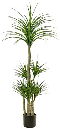 Artificial Dracaena Tree, Handmade Tall Faux Yucca Silk Tree In Pot, Fake Tropical Floor Plants With Lifelike Leaves, For Indoor Outdoor Office Home Living Room Floor Patio Greening Porch Decor(180cm)