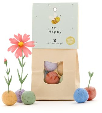 8 Wildblumen-Saatkugeln als kreatives Geschenk | Samenbomben mit Wildblumen-Saatgut | Perfekte Geschenkidee für Geburtstage, als Dankeschön, als Aufmunterungsgeschenk und als Mutmacher