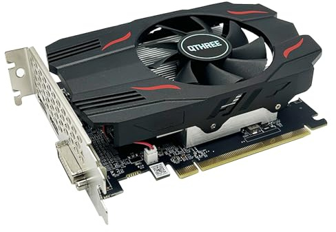QTHREE Tarjeta gráfica Radeon RX 560, 4 GB GDDR5 de 128 bits, tarjeta de video para juegos de PC con DVI, HDMI, DisplayPort, GPU de computadora, PCI Express 3.0 x8, DirectX 12