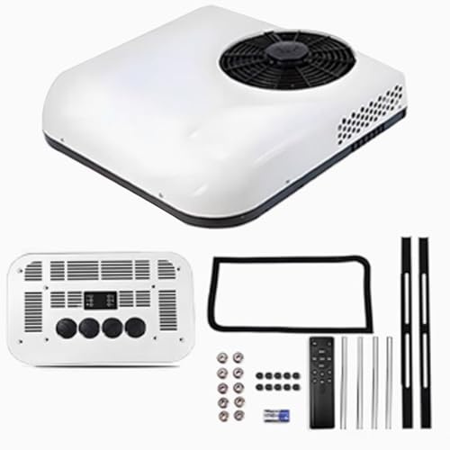 Climatiseur Caravane Toit Tension : 12/24 V Petite Clim Portable Voiture Sortie D'air Rotative À 4 Trous Avec Télécommande Et Panneau De Commande(White,24v)