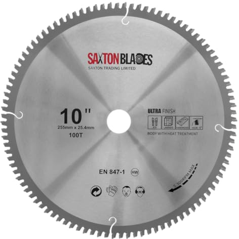 Saxton TCT Negative Rake/Hook Circular Blade 255mm x 100T x 25.4mm Bore
