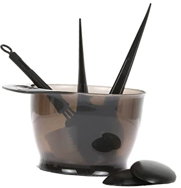 Healeved Juego de 5 Herramientas para Teñir el Cabello Negro, Peine, Cuenco, Cepillo y Orejeras, Adecuado para Uso en Casa y Escuela