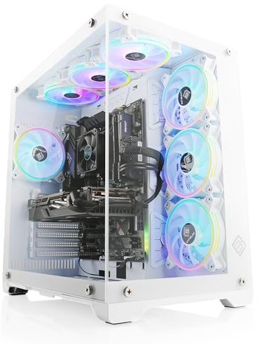 Gaming PC mit Windows 11 Home | AMD Ryzen 7 8700F 8X 4.1 GHz | RX 9060 XT (16 GB) | 4000 GB M.2 NVMe | 32 GB DDR5 RAM | WLAN | Computer für Zocker, Gamer Desktop Rechner zum Spielen | A14856
