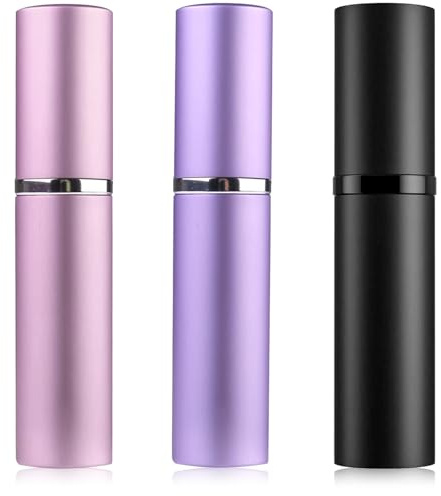 Teouuas 3 Stück Parfümzerstäuber, 5 ml Perfume Atomizer Leer Reise Parfüm | Zerstäuber Aluminium Mini Portable Sprühflasche Nachfüllbar für Handtasche Reisen Ferien Flugreisen (3 Farben)