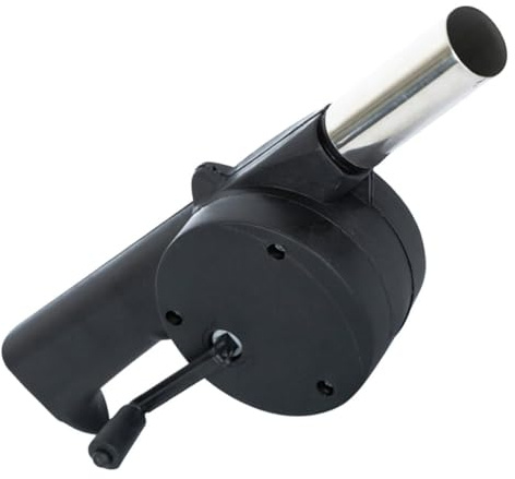 Artibetter Handgebläse Grillventilator Metall Schwarz für Outdoor Grillen Kamin Feuerbalg mit Handkurbel Schnellzündung Camping Lagerfeuer