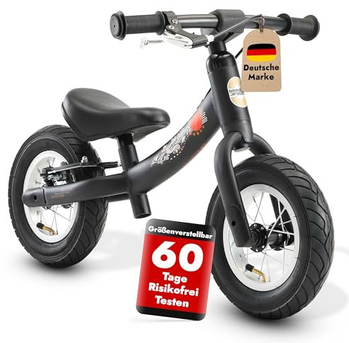 BIKESTAR Kinder Laufrad Lauflernrad Kinderrad für Jungen und Mädchen ab 2-3 Jahre | 10 Zoll Sport Kinderlaufrad | Schwarz (matt) | Risikofrei Testen