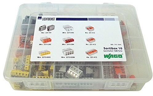 Wago Klemmenbox, Sortiert, 120 Klemmen, Kunststoff, Freihängend, Terminal Block Box