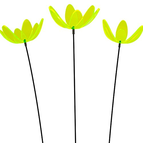 SUNPLAY Sonnenfänger Seerose in GRÜN, 3 Stück zu je 15 cm Durchmesser im Set + 70 cm Schwingstäbe