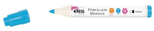 KREUL 16320 - Porcelain Marker medium Hellblau - Für Kinder entwickelter Porzellanmalstift, ohne Schütteln und Pumpen sofort los malen