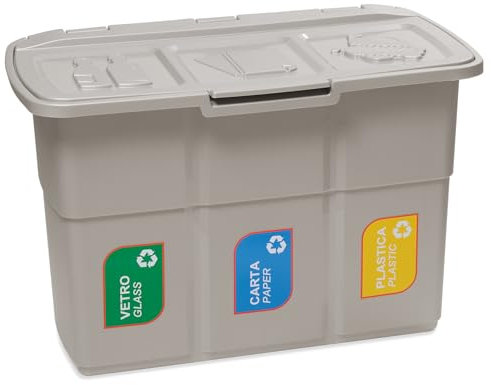 DEA Home Z433M025 Ecopat Pattumiera, 75X37X50, Grigio