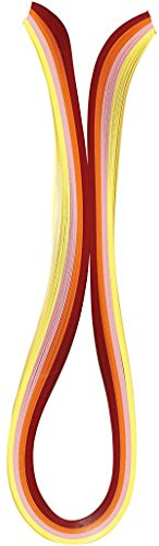 Quilling Papierstreifen, B: 5 mm, L: 78 cm, gelb, orange, pink, rot, 100 Stück, 120 g