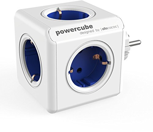 PowerCube Original - Regleta de 5 tomas de corriente, Color Azul