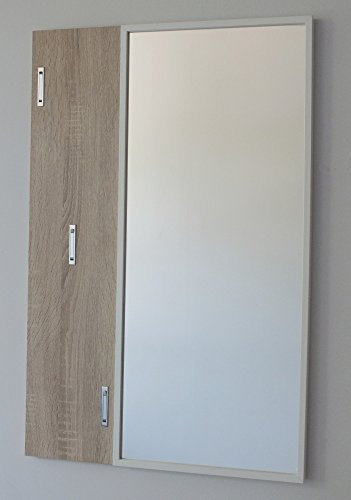 Beauty.Scouts KC Home Collection Wandgarderobe Edith, mit Spiegel, 80 x 53 x 4 cm, Sonomaoptik, Garderobe, Flurgarderobe, Flur