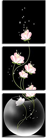 Shisky Quadri moderni,Dipinto olio su tela, sfondo di verticale fiore pittura (3) Computer inkjet decorativo Core (No Frame)