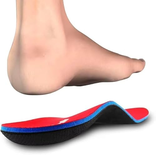 PCSsole Orthotic Arch Support Inserciones de calzado Plantillas para pies planos, dolor en los pies, fascitis plantar, plantillas para hombres y mujeres Rojo(EU35-36(23cm))