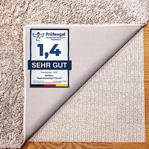 HaftPlus - Teppich Stopper rutschfest und dünn – Antirutschmatte für Teppiche – Zuschneidbare Teppich-Unterlage für sicheren Halt - Größe 40 x 60 cm