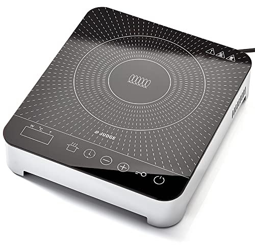 Judge Portable Electric Induction Hob - Single Plate, 2000W, 10 Temperature Settings with Timer